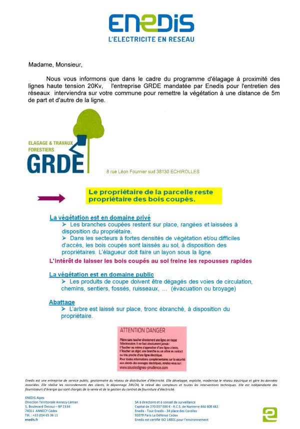 Enedis info élagage