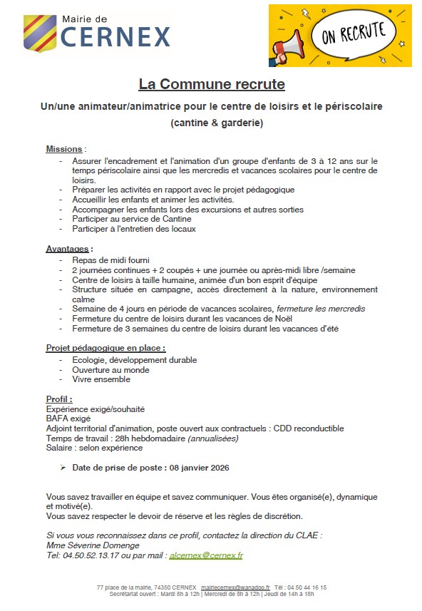 Recrutement CLAE