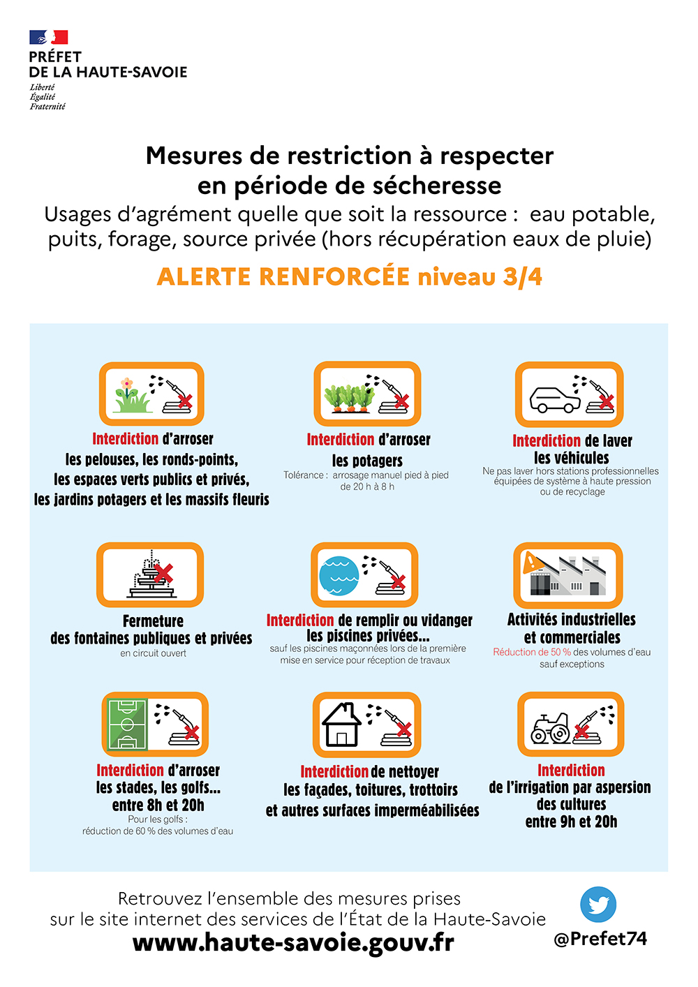 affiche secheresse niveau alerte 3 4 orange