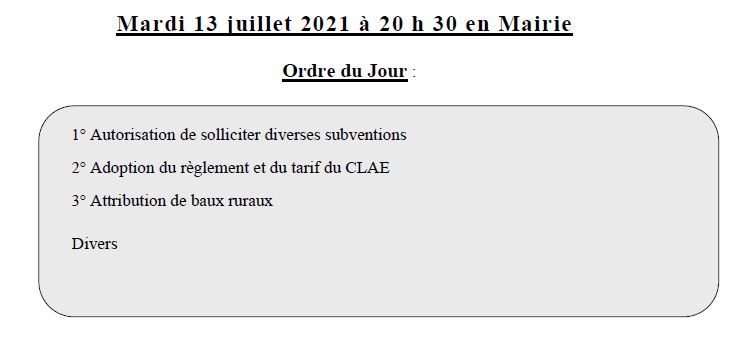 ordre du jour 13.7.21