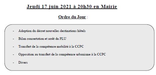 ordre du jour 17.6.21