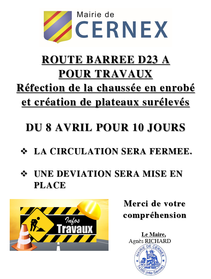 route barrée travaux